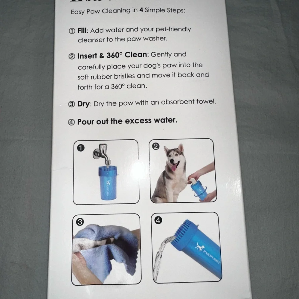 3-in-1 Paw Washer & Grooming Brush for Dogs - Blue